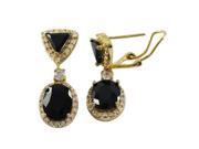Dlux Jewels Sterling Silver Gold Plated Cubic Zirconia Earrings