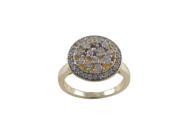 Dlux Jewels Sterling Silver Two Tone Round Cubic Zirconia Ring Size 8