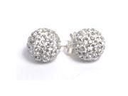 Dlux Jewels Sterling Silver White Crystal 12 mm Post Earrings