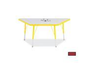 RAINBOW ACCENTS 6438JCE008 KYDZ ACTIVITY TABLE TRAPEZOID 24 in. x 48 in. 15 in. 24 in. HT GRAY RED