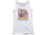 Trevco Popeye Retro Ring Juniors Tank Top White Large