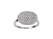 Dlux Jewels SS 7 Sterling Silver Oval Cubic Zirconia Ring Size 7