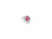 Fine Jewelry Vault UBUK11597AGCZR Created Ruby CZ Ring 925 Sterling Silver 3.25 CT 14 Stones