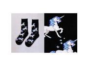 Giftcraft 410370 Mens Crew Sock Unicorn Magic Stars Design Black Pack of 3