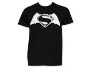 Tees Batman V Superman Movie Logo Mens T Shirt Black White Large