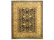 EORC SA58BK 12 x 15 ft. Black Hand Knotted New Zealand Wool Sarouk Rug