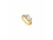 Fine Jewelry Vault UBJ8023AGVYCZ CZ Engagement Ring 18K Yellow Gold Vermeil 1.50 CT CZs
