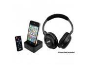 Pyle UHF Wireless Stereo Headphone with Wireless iPhone iPod Dock Transmitter and RF Remote Control