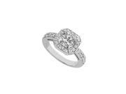 Fine Jewelry Vault UBJ2814AGCZ 2.5 CT CZ Halo Engagement Rings in Sterling Silver