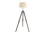 Benzara 24486 Brass Wood Tripod Floor Lamp 78 in. H