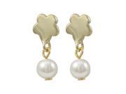 Dlux Jewels Sterling Silver Gold Earrings with Pearl Drop