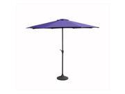 NorthLight 9 in. Outdoor Patio Market Umbrella With Hand Crank And Tilt Purple And Brown