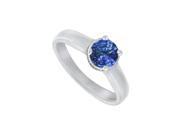 Fine Jewelry Vault UBS6946S 106RS6.5 Blue Sapphire Diamond Engagement Ring 14K white Gold 1.15 CT Size 6.5