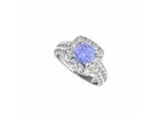 Fine Jewelry Vault UBUNR50657EW14CZTZ December Birthstone Tanzanite CZ Halo Engagement Ring 12 Stones