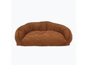 Carolina Pet Company 2166 Microfiber Semi Circle Lounge Bolster Pet Bed 27 x 19 x 10 in. Saddle Chocolate