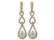 Dlux Jewels Sterling Silver Gold White Earrings Cubic Zirconia