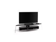 Twin Star AC150BSG Air Curve Black Glass TV Stand Black Satin Grey
