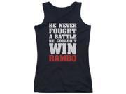 Trevco Rambo First Blood He Never Juniors Tank Top Black Medium