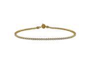 Dlux Jewels Gold Plated Sterling Silver 2 mm AAA Cubic Zirconia Tennis Bracelet 7.25 in.