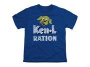 Trevco Ken L Ration Distressed Logo Short Sleeve Youth 18 1 Tee Royal Large