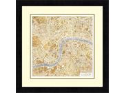 Tangletown Fine Art w17664 Gilded London Map by Laura Marshall Wall Art Gold Silver 25 x 25 in.