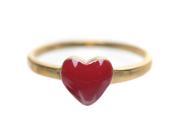Dlux Jewels Red Enamel Heart Gold Tone Sterling Silver Ring Size 5
