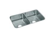 Elkay ELUH3118 18 Gauge Stainless Steel 30.75 x 18.5 x 7.875 in. Double Bowl Undermount Kitchen Sink