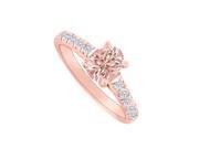 Fine Jewelry Vault UBNR82901P148X6DMG Morganite Diamond Accents Rose Gold Engagement Ring 10 Stones