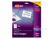 Avery 25395 White Adhesive Name Badges Pack of 5