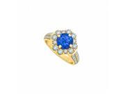 Fine Jewelry Vault UBUNR50592AGVYCZS Sapphire CZ Ring in Yellow Gold Vermeil 8 Stones
