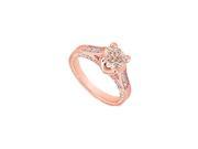 Fine Jewelry Vault UBJ1013AP14CZMG Morganite CZs in Mil grain Design 14K Rose Gold Engagement Ring 32 Stones