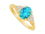 Fine Jewelry Vault UBUNR83932Y148X6CZBT Oval Blue Topaz CZ Tri Sides Engagement Ring 6 Stones