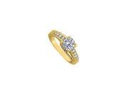 Fine Jewelry Vault UBNR50382Y14CZ CZ Solitaire Engagement Ring in Yellow Gold