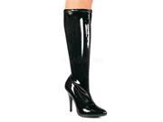 Pleaser SED2000_B 10 Plain Stretch Knee Boot with Side Zip Black Size 10