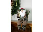 NorthLight 16 in. Sitting Country Santa Claus