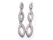 Dlux Jewels 3 Step Sterling Silver White Cubic Zirconia Earrings