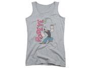 Trevco Popeye Spinach Power Juniors Tank Top Athletic Heather Large