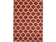Rugs America 25785 Brooklyn Red Ivory Rectangle Geometric Rug 7 ft. 1 in. x 10 ft. 1 in.