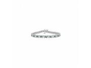 Fine Jewelry Vault UBUBRAGRD155100CZE Created Emerald CZ Tennis Bracelet With 1 CT TGW on 925 Sterling Silver 25 Stones