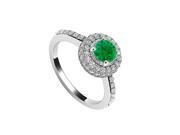 Fine Jewelry Vault UBJ8562W14DE 101RS5 Emerald Diamond Engagement Ring 14K White Gold 1.25 CT Size 5