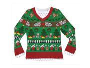 Faux Real F113254 Faux Real Shirts Ugly Xmas Sweater With Cats Medium