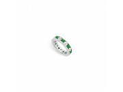 Fine Jewelry Vault UBU14WRD300CZE14115 CZ Created Emerald Eternity Band in 14K White Gold 3 CT TGW 10 Stones