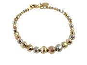 Dlux Jewels Brass Tri Color Ball Bracelet 7 in.