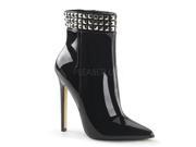 Pleaser SEXY1006_B 11 Ankle Boot with Metal Stud and Side Zip Black Size 11