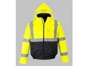 Portwest US363 Extra Large Hi Visibility Value Waterproof Bomber Jacket Yellow Black Regular