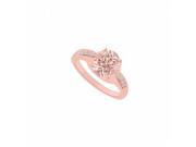 Fine Jewelry Vault UBNR83981P149X7DMG Morganite Diamonds Rose Gold Engagement Ring 8 Stones
