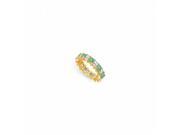 Fine Jewelry Vault UBU14YSQ400CZE231 CZ Created Emerald Eternity Band in 14K Yellow Gold 4 CT TGW 10 Stones