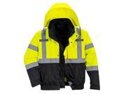 Portwest US365 3XL Hi Visibility Premium 3 in 1 Waterproof Bomber Jacket Yellow Black Regular