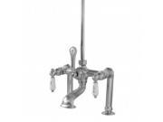 World Imports 323137 Tub Filler with Hot and Cold Porcelain Lever Handles Satin Nickel