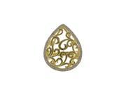Dlux Jewels Gold Plated Sterling Silver Filigree Teardrop with Cubic Zirconia Border Ring 6 in.